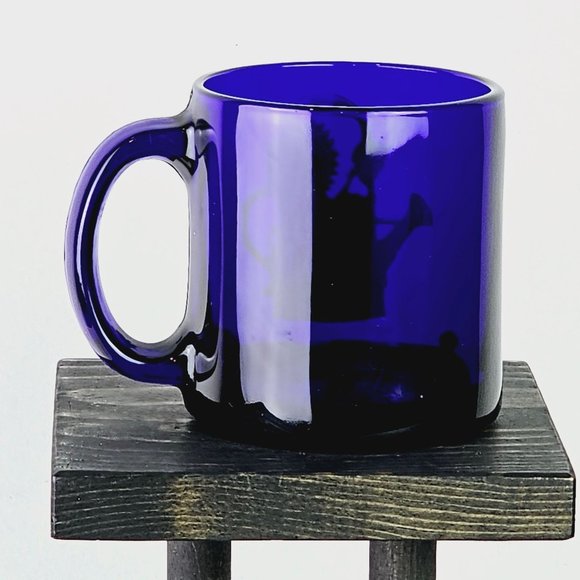 Vintage Cobalt Blue Pewter Flower Watering Pot Coffee Tea Hot Drink Mug, 10 Oz. - Picture 5 of 10